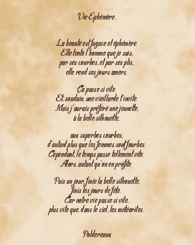 Le poème en image: Vie Éphémère.
