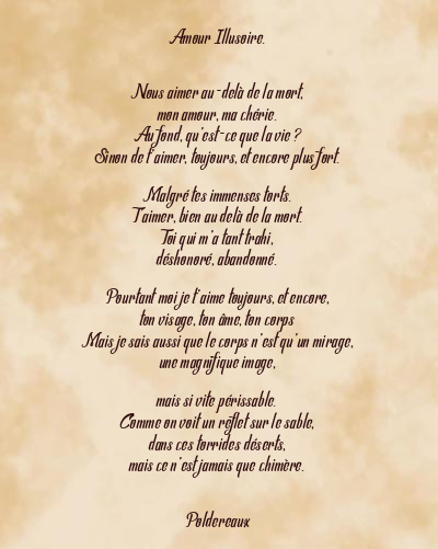 Le poème en image: Amour Illusoire.