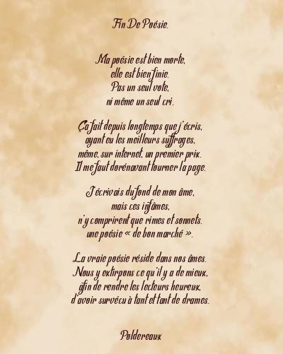 Le poème en image: Fin De Poésie.