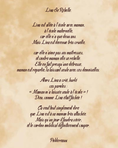 Le poème en image: Lina Se Rebelle.