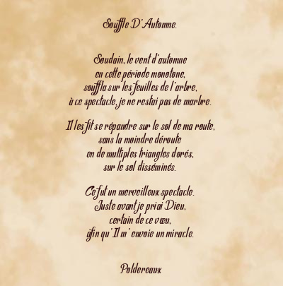 Le poème en image: Souffle D’automne.