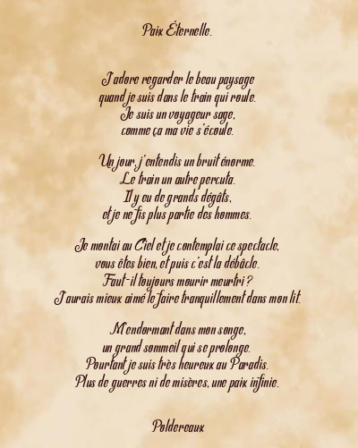 Le poème en image: Paix Éternelle.