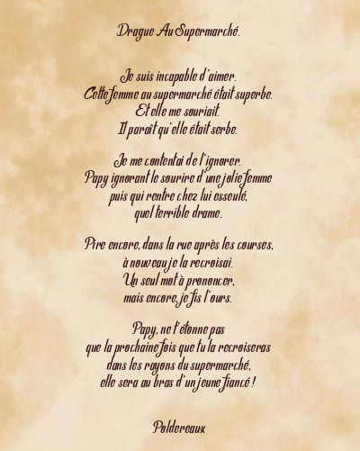 Le poème en image: Drague Au Supermarché.