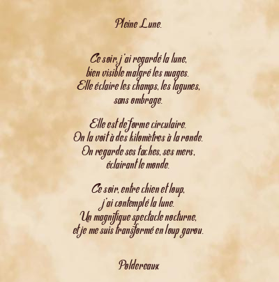 Le poème en image: Pleine Lune.