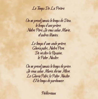 Le poème en image: Le Temps De La Prière.