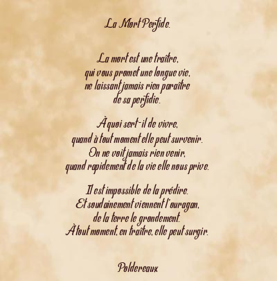 Le poème en image: La Mort Perfide.