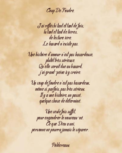 Le poème en image: Coup De Foudre.
