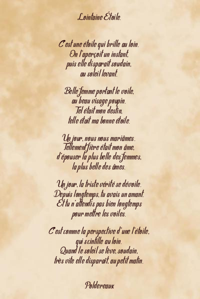 Le poème en image: Lointaine Étoile.