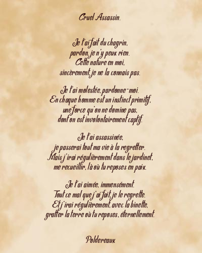 Le poème en image: Cruel Assassin.