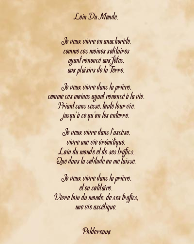 Le poème en image: Loin Du Monde.