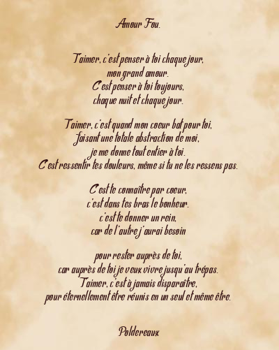 Le poème en image: Amour Fou.