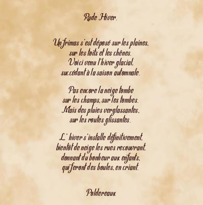 Le poème en image: Rude Hiver.