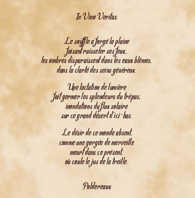 Le poème en image: In Vino Veritas.