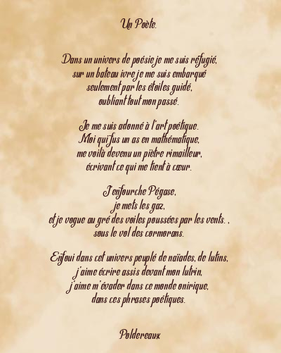 Le poème en image: Un Poète.