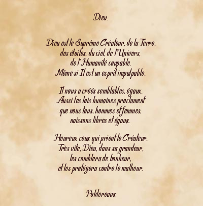 Le poème en image: Dieu.