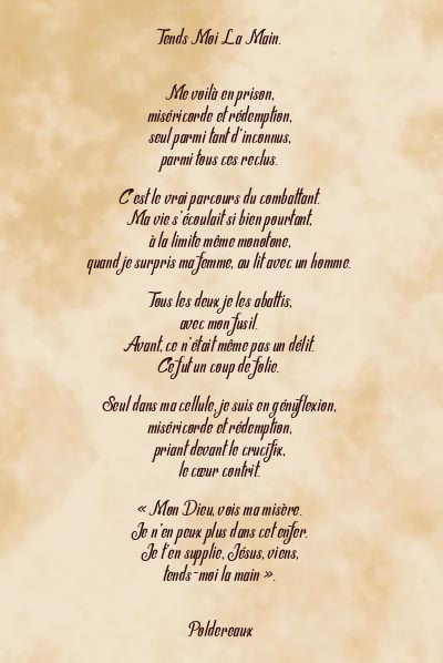 Le poème en image: Tends Moi La Main.