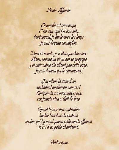 Le poème en image: Meute Affamée.