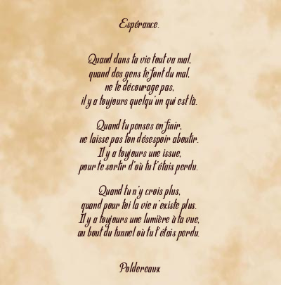 Le poème en image: Espérance.