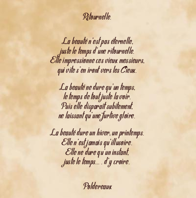 Le poème en image: Ritournelle.