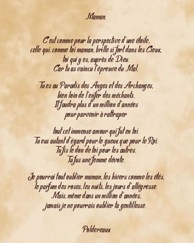 Le poème en image: Maman.