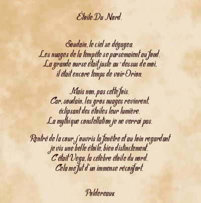 Le poème en image: Étoile Du Nord.