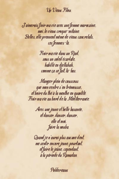 Le poème en image: Un Vieux Filou.