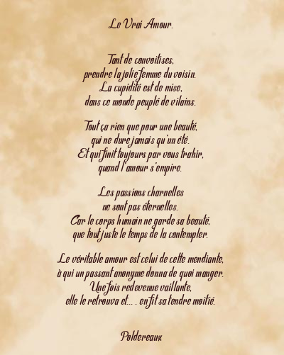 Le poème en image: Le Vrai Amour.