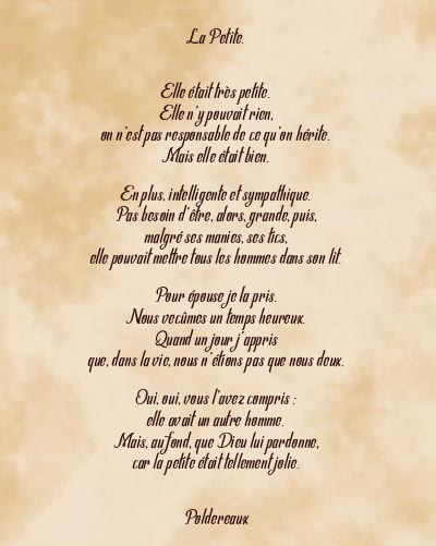 Le poème en image: La Petite.