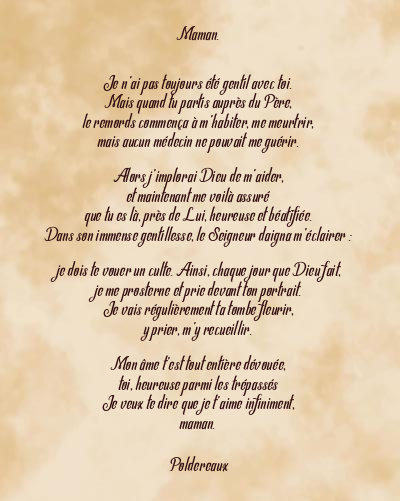 Le poème en image: Maman.