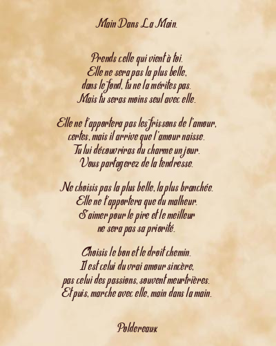 Le poème en image: Main Dans La Main.