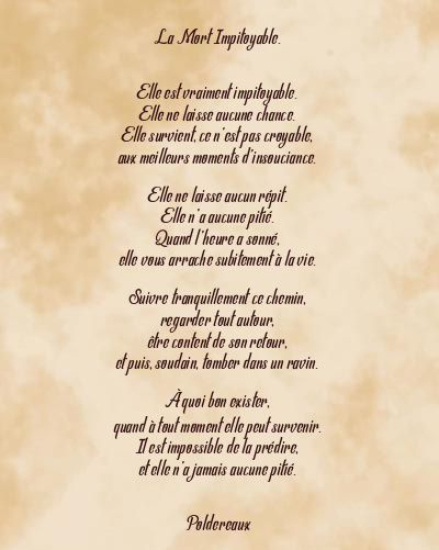 Le poème en image: La Mort Impitoyable.