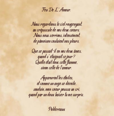 Le poème en image: Feu De L’amour.