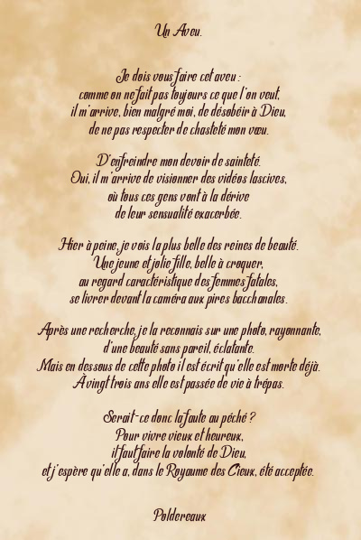 Le poème en image: Un Aveu.