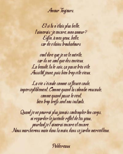 Le poème en image: Amour Toujours.