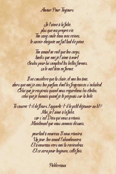 Le poème en image: Amour Pour Toujours.