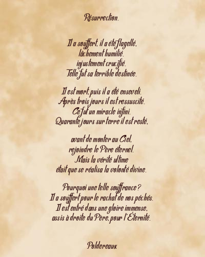Le poème en image: Résurrection.
