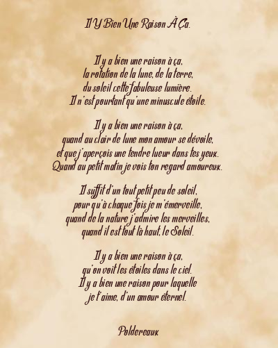 Le poème en image: Il Y Bien Une Raison À Ça.