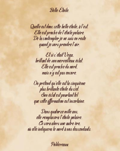 Le poème en image: Belle Étoile.