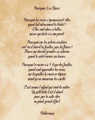 Le poème en image: Pourquoi Les Roses.