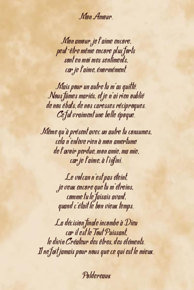 Le poème en image: Mon Amour.
