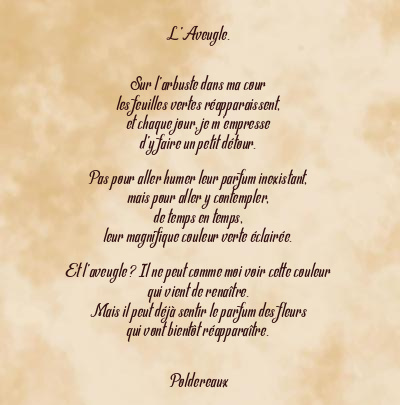 Le poème en image: L’aveugle.