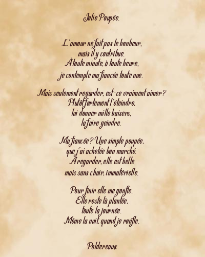 Le poème en image: Jolie Poupée.