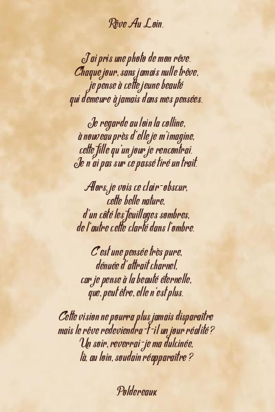Le poème en image: Rêve Au Loin.