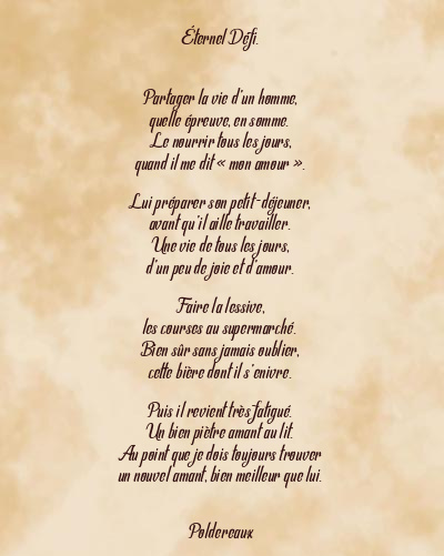 Le poème en image: Éternel Défi.