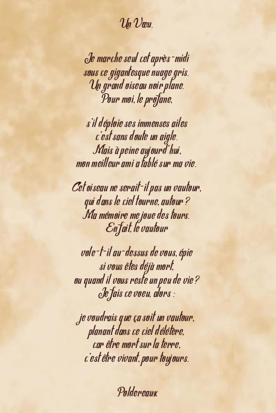 Le poème en image: Un Vœu.