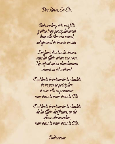 Le poème en image: Des Roses, En Été.