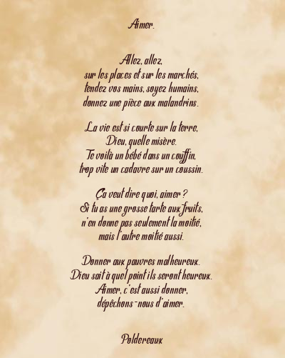 Le poème en image: Aimer.