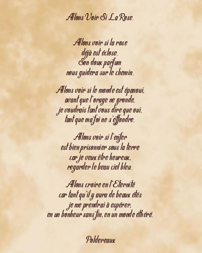 Le poème en image: Allons Voir Si La Rose.