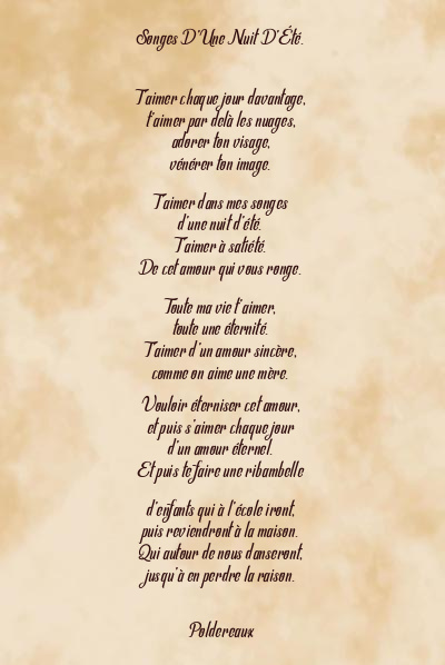 Le poème en image: Songes D’une Nuit D’été.