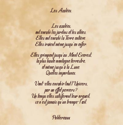 Le poème en image: Les Azalées.